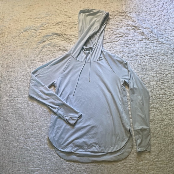 Athleta Tops - COPY - -Athleta Baby Blue Uptempo Hoodie Sweatshirt-